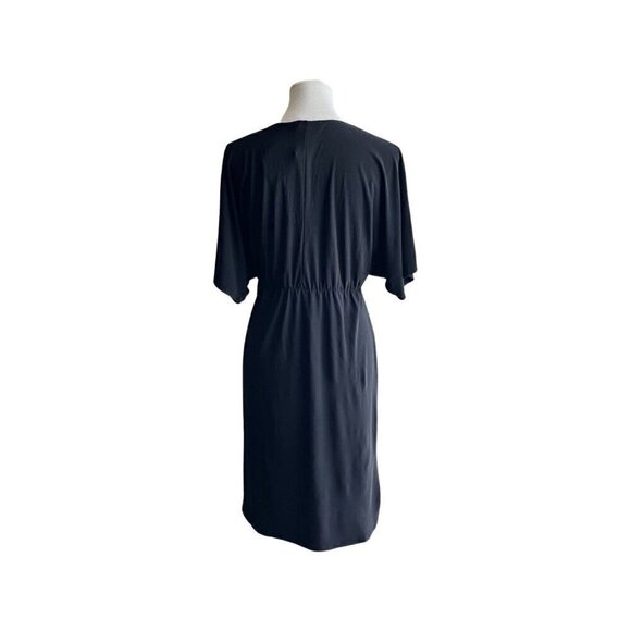 Paper Doll Surplice Ruffled Women's Large Faux Wrap Dress Black Size L - Picture 10 of 11